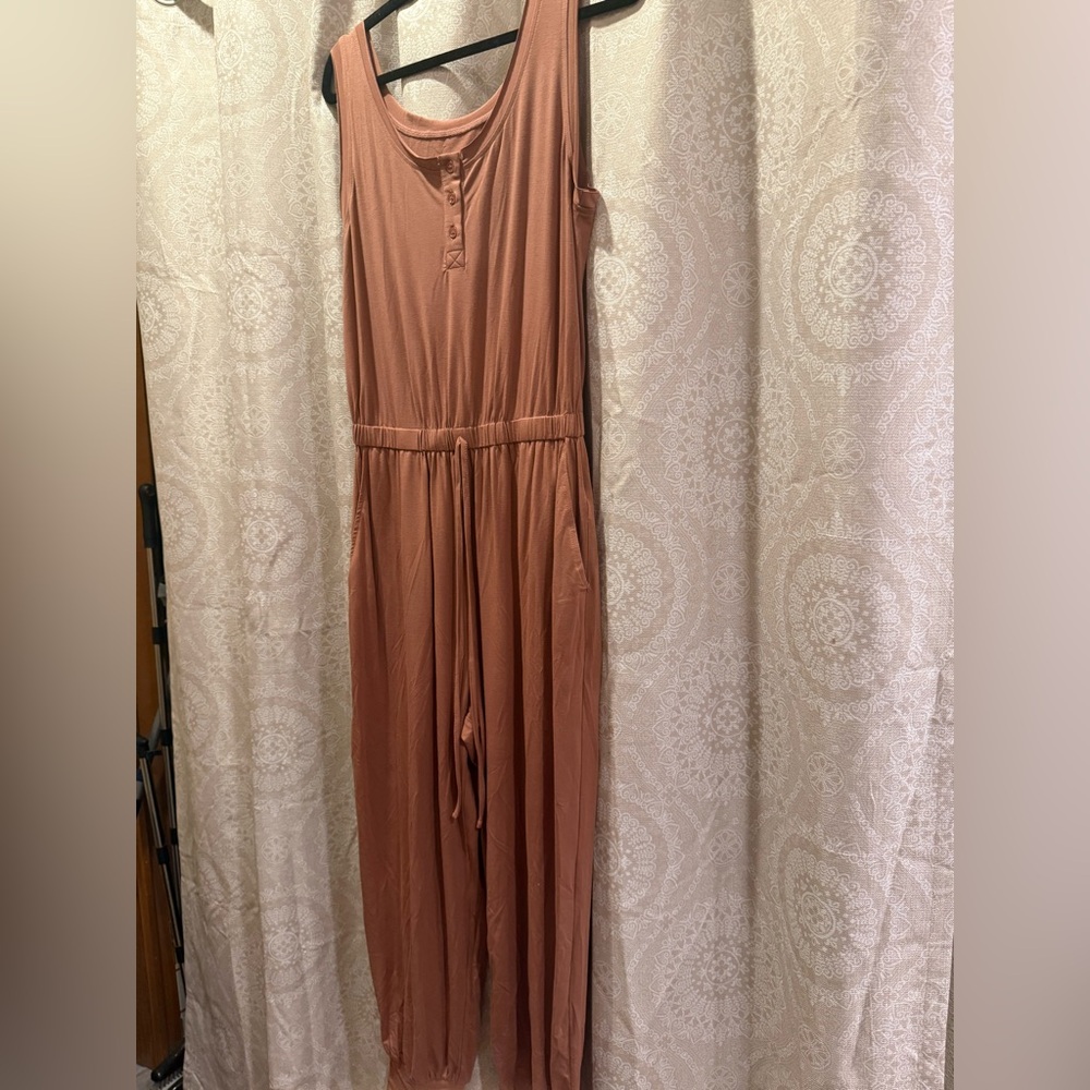 MOTF SHEIN Premium viscose Jumpsuit in Rust Orange size medium